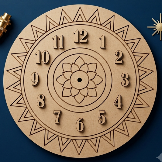 MDF Premarked Round Shape clock with Cutout