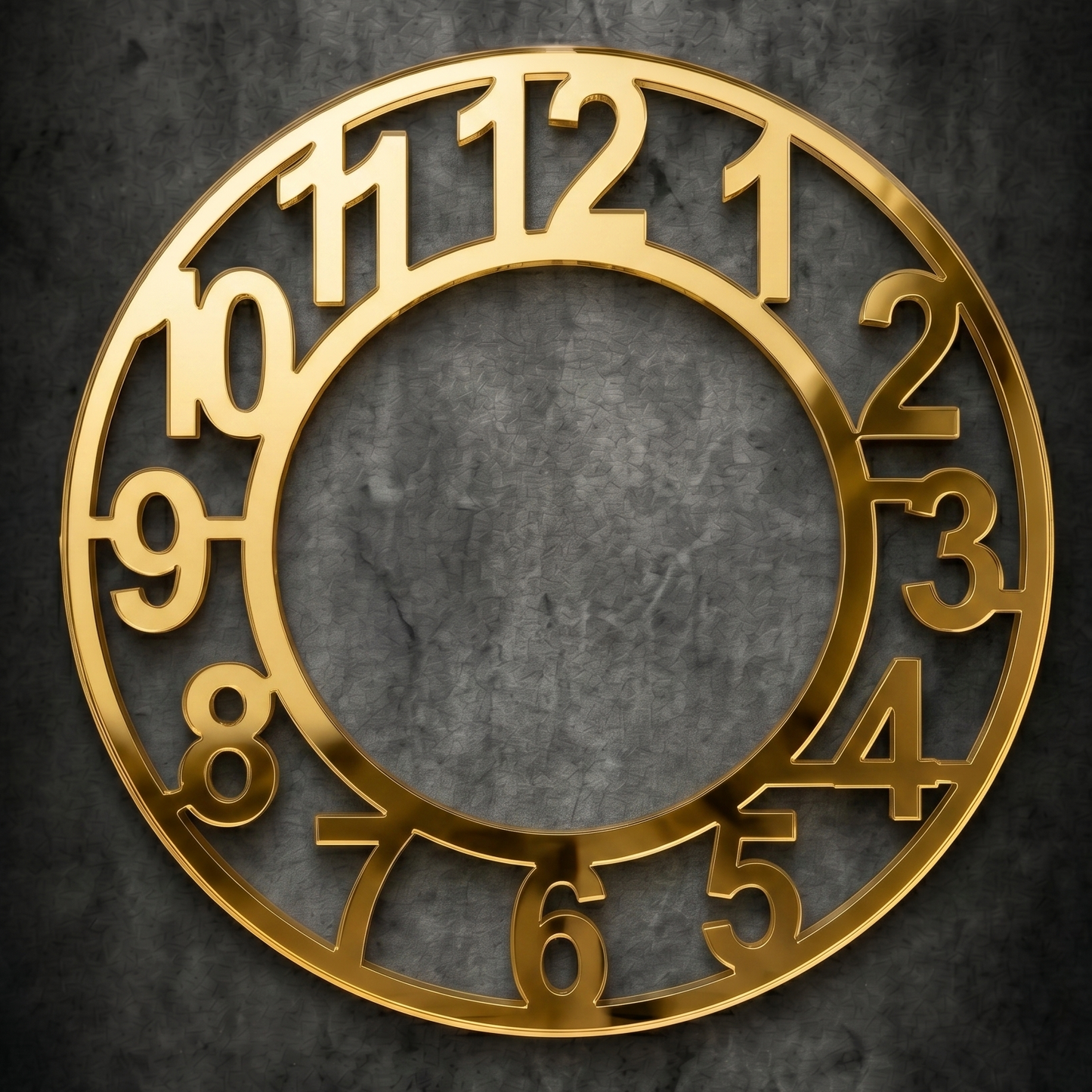 Golden Acrylic Numeric Clock Ring