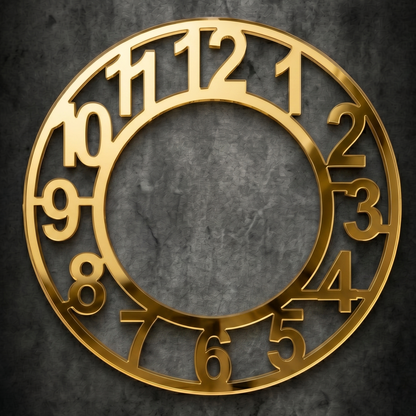 Golden Acrylic Numeric Clock Ring