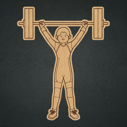 Woman Powerlifter MDF Cutout