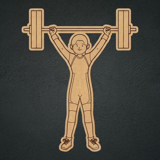 Woman Powerlifter MDF Cutout