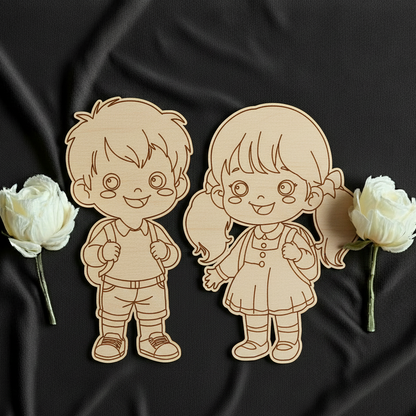 Girl and Boy 2 MDF Cutout