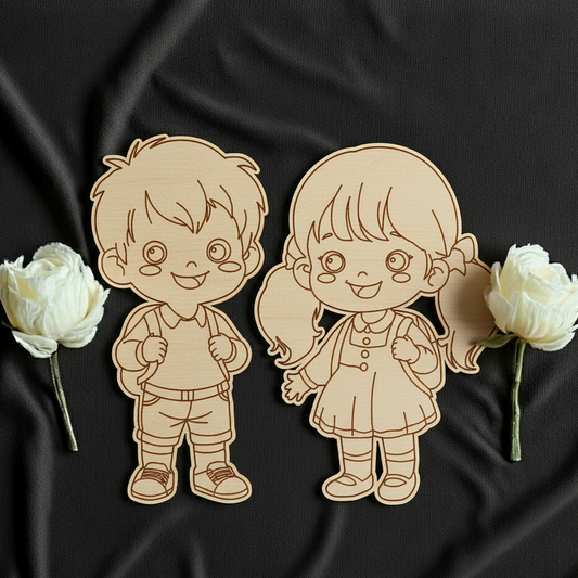 Girl and Boy 2 MDF Cutout