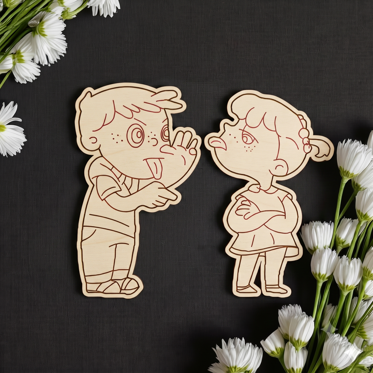 Brother and Sister 8 MDF Cutout