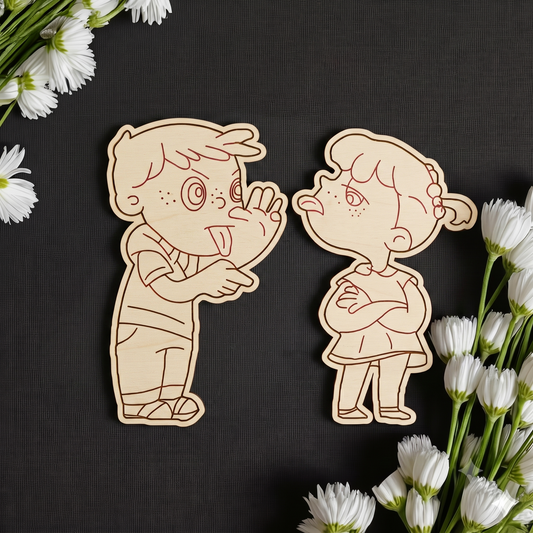 Brother and Sister 8 MDF Cutout