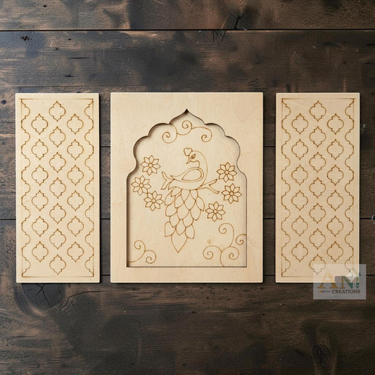 MDF Premarked Jharokha With  Panels Designs 9