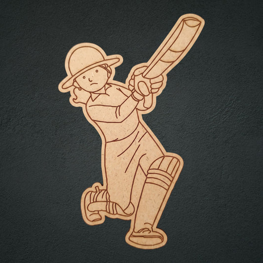Woman Cricketer MDF Cutout