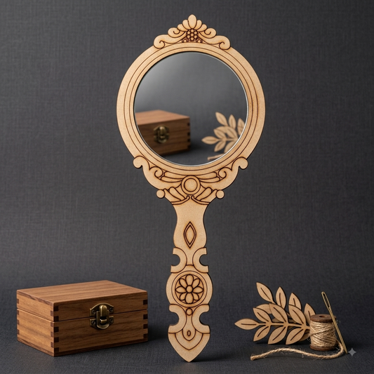 Hand Mirror Plain MDF Cutout 1