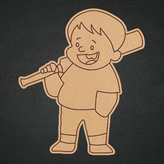 Boy With Bat MDF Cutout