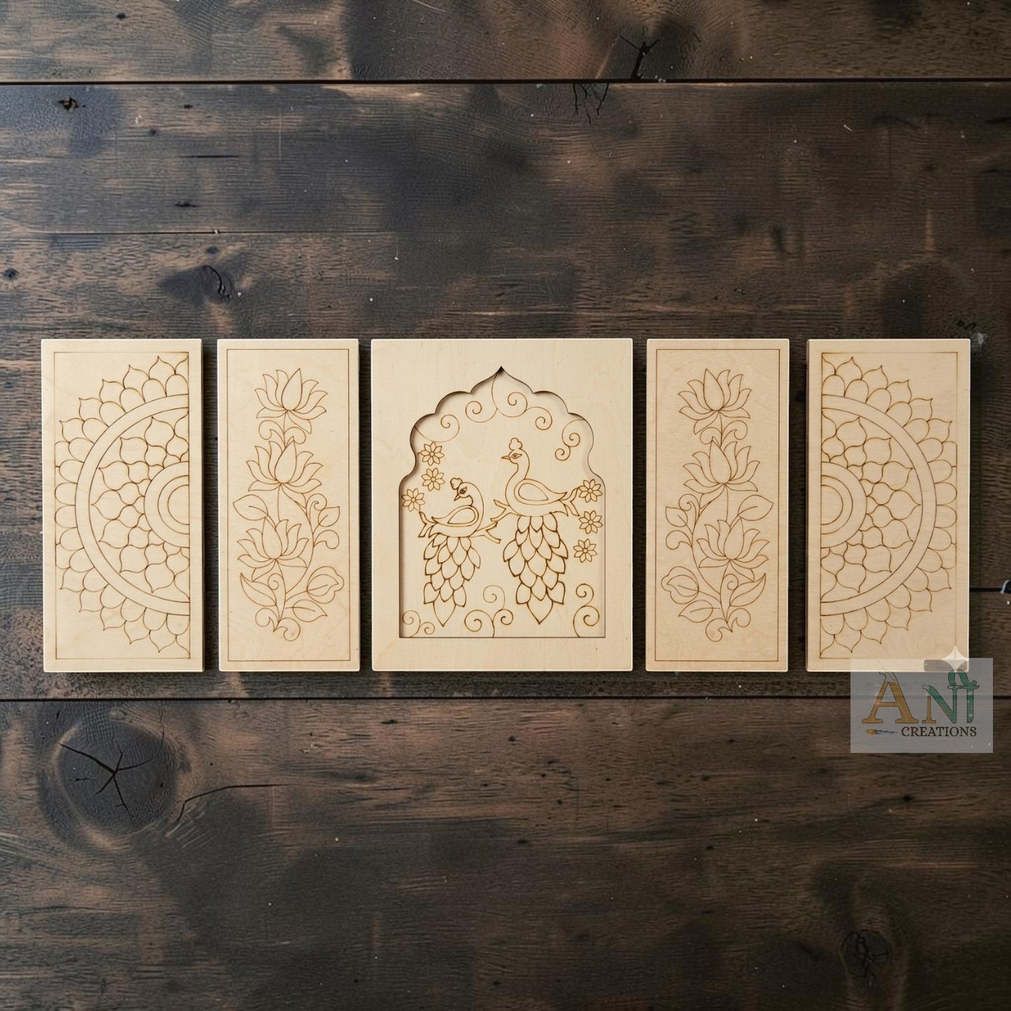 MDF Premarked Jharokha With  Panels Designs 5