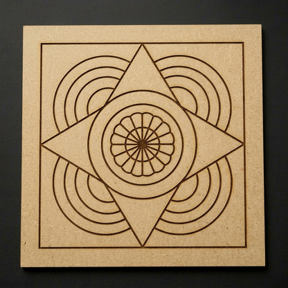 Square Shape Geometric MDF Premarked