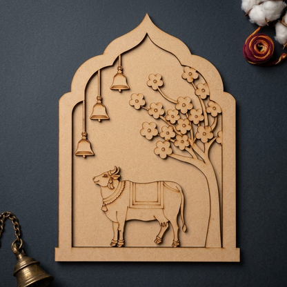 MDF Double Layer cow bell  Jharokha 25