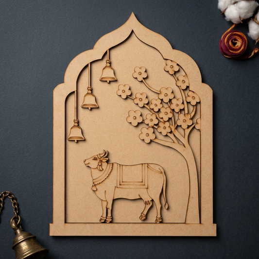 MDF Double Layer cow bell  Jharokha 25