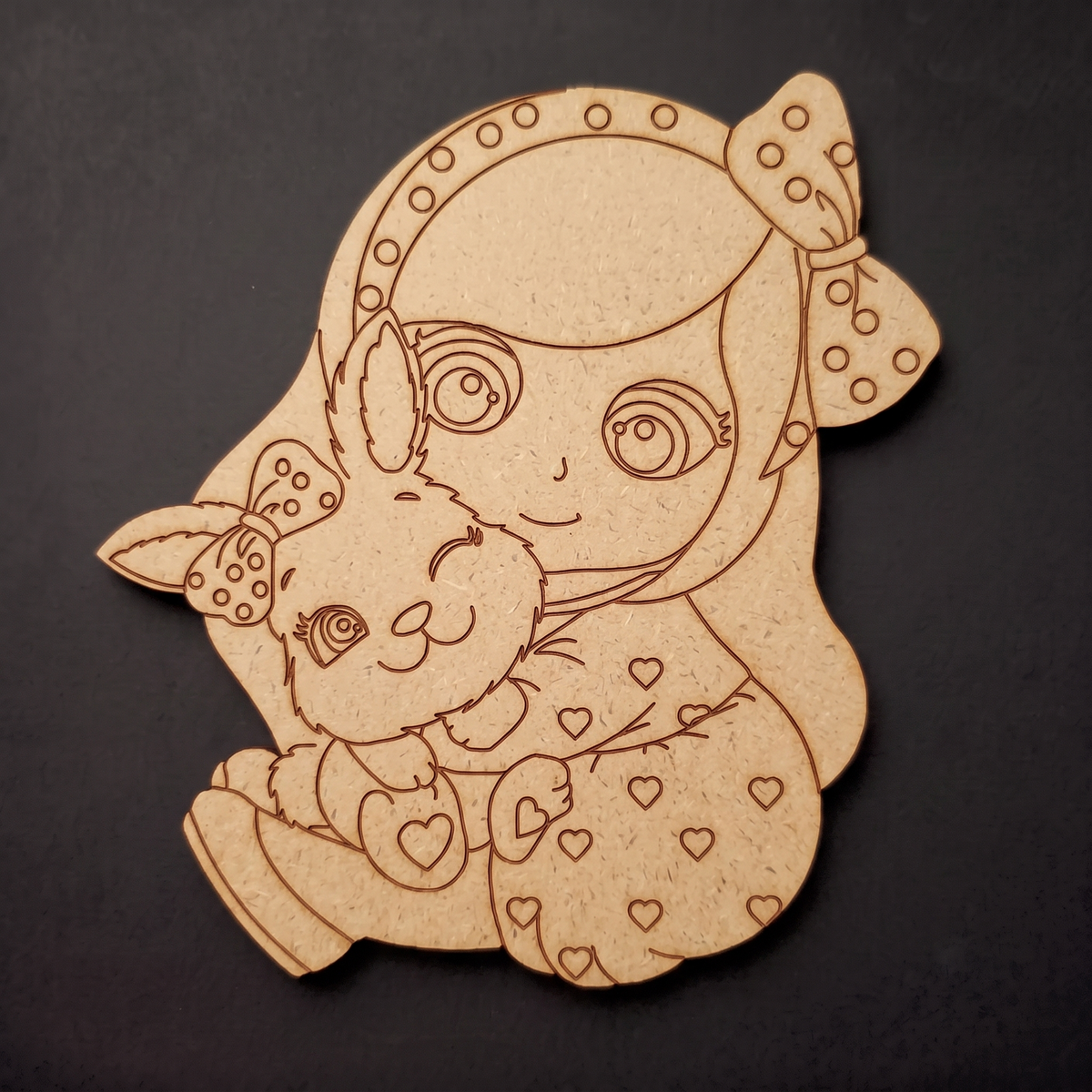 Cute Baby Girl MDF Cutout