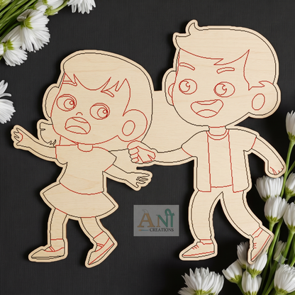 Brother and Sister 1 MDF Cutout