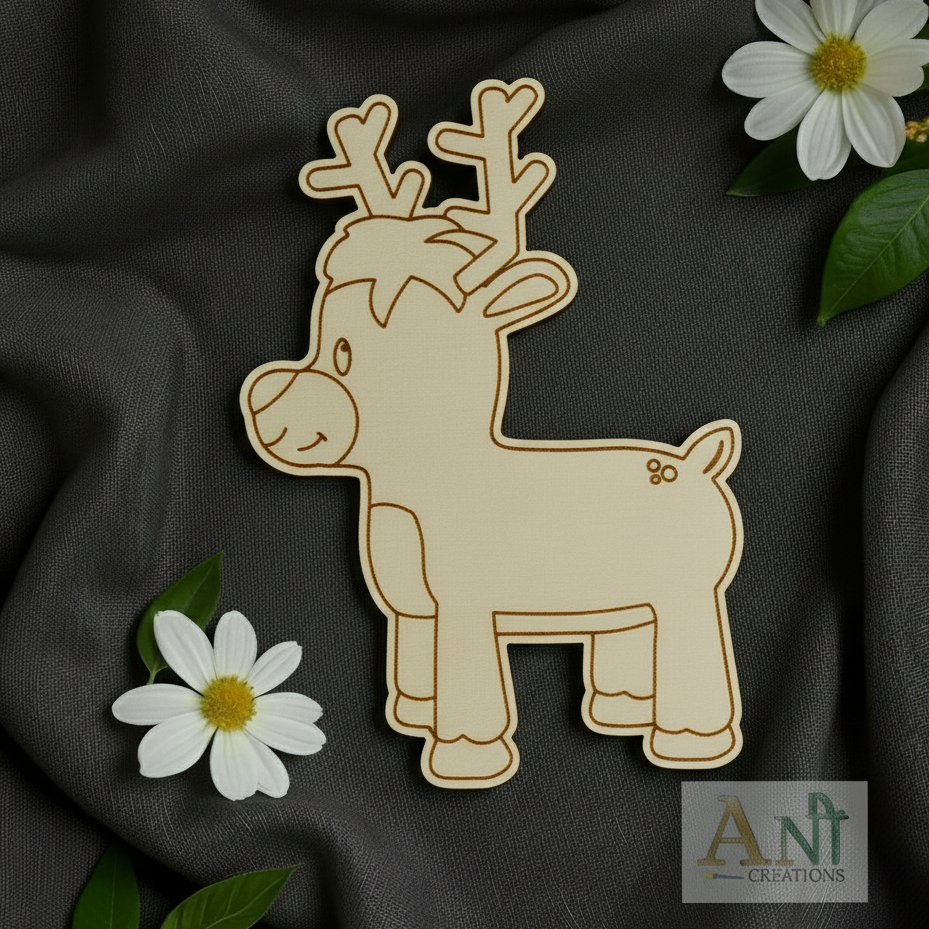 Christmas Deer Pre Marked MDF Design 3