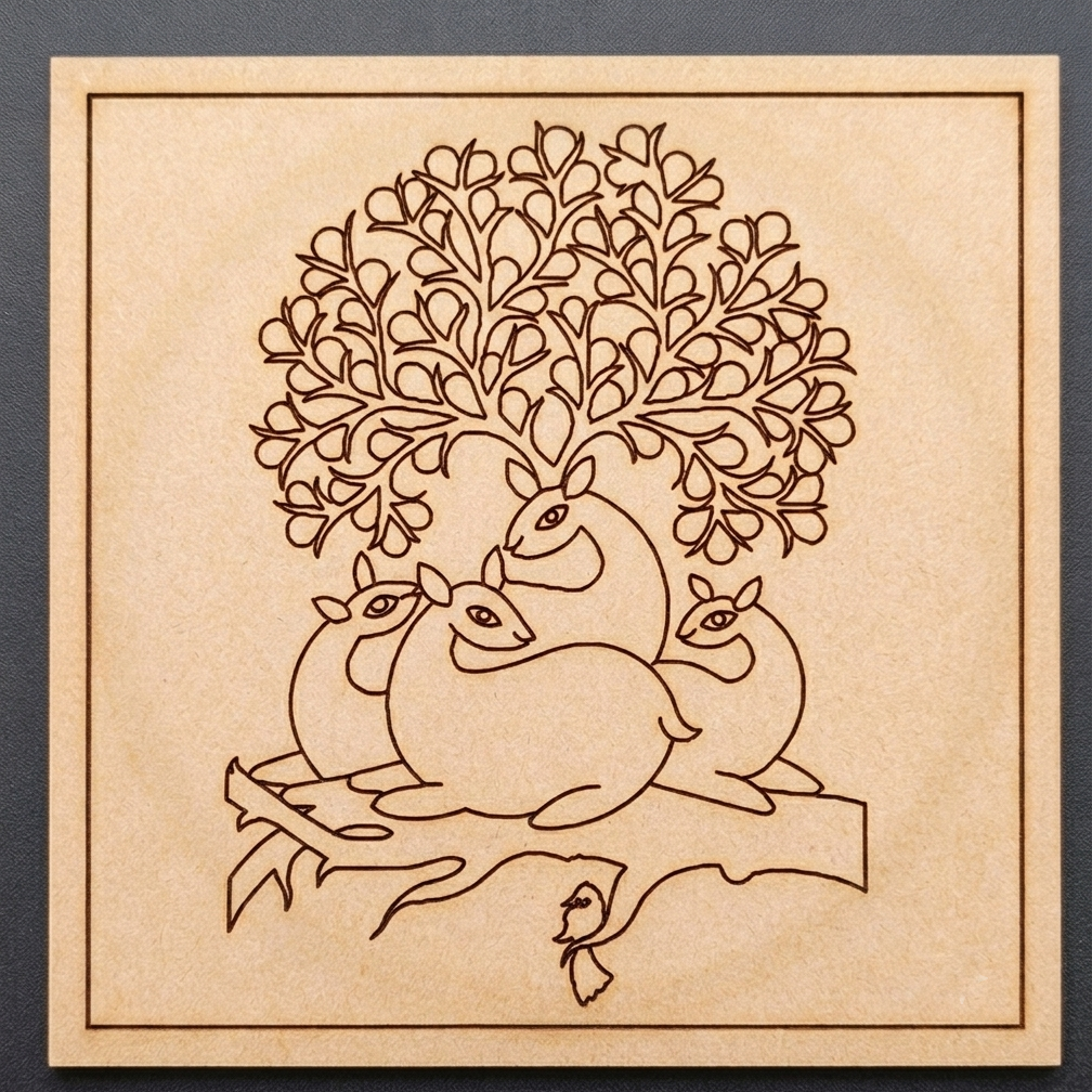 Gond art 4 MDF Premarked
