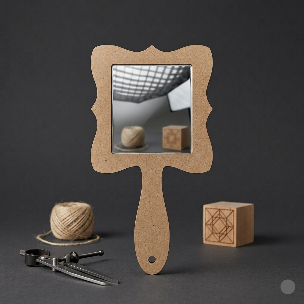 Hand Mirror Plain MDF Cutout 3