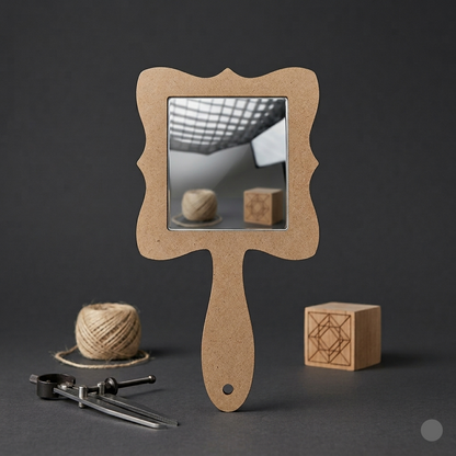 Hand Mirror Plain MDF Cutout 3