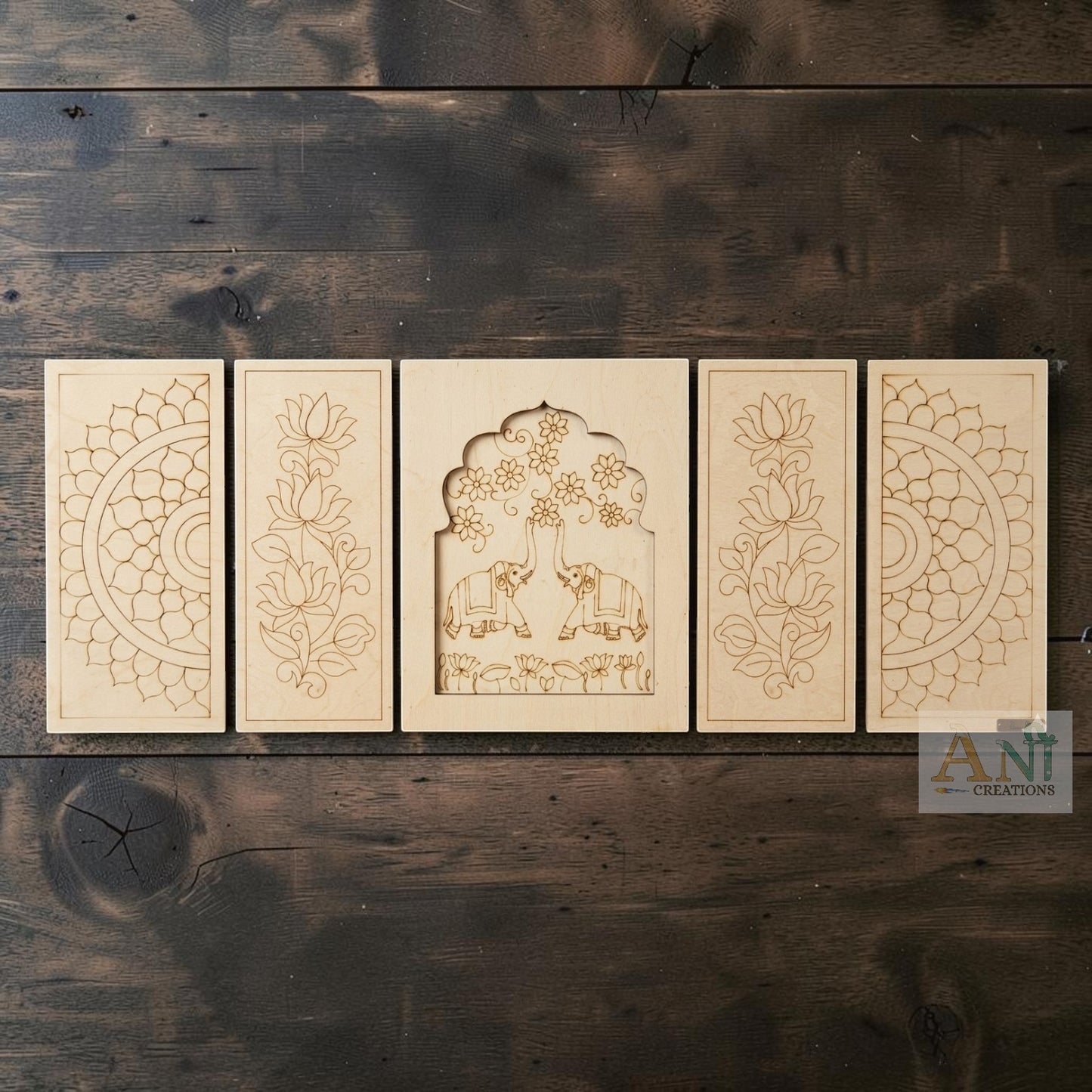 MDF Premarked Jharokha With  Panels Designs 4