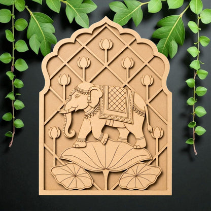 MDF Double Layer elephant Jharokha 22