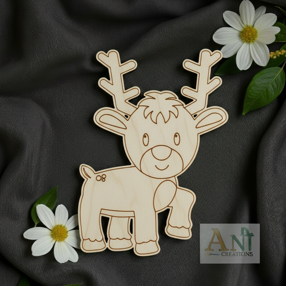 Christmas Deer Pre Marked MDF Design 4