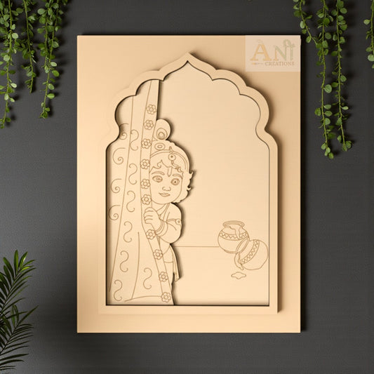 MDF Double Layer Krishna Jharokha 18