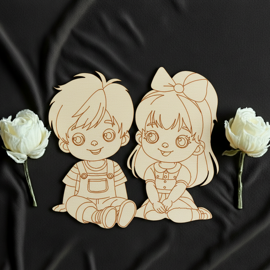 Girl and Boy 1 MDF Cutout