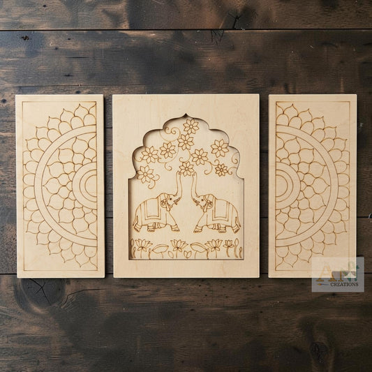 MDF Premarked Jharokha With  Panels Designs 2