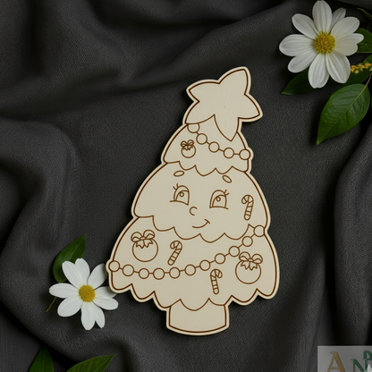 Christmas Tree premarked Cutout 4 MDF Design
