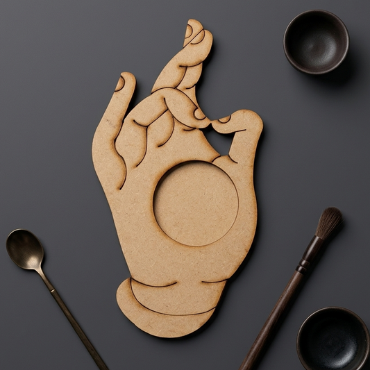 MDF Premarked Hand T-Light Holder