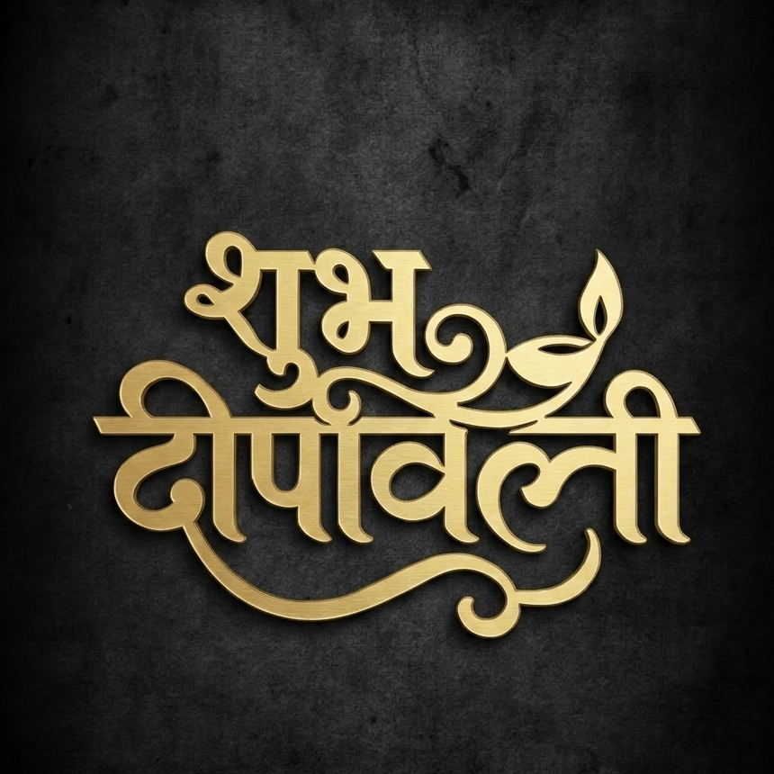 Shubh Dipawali Acrylic Cutout  1