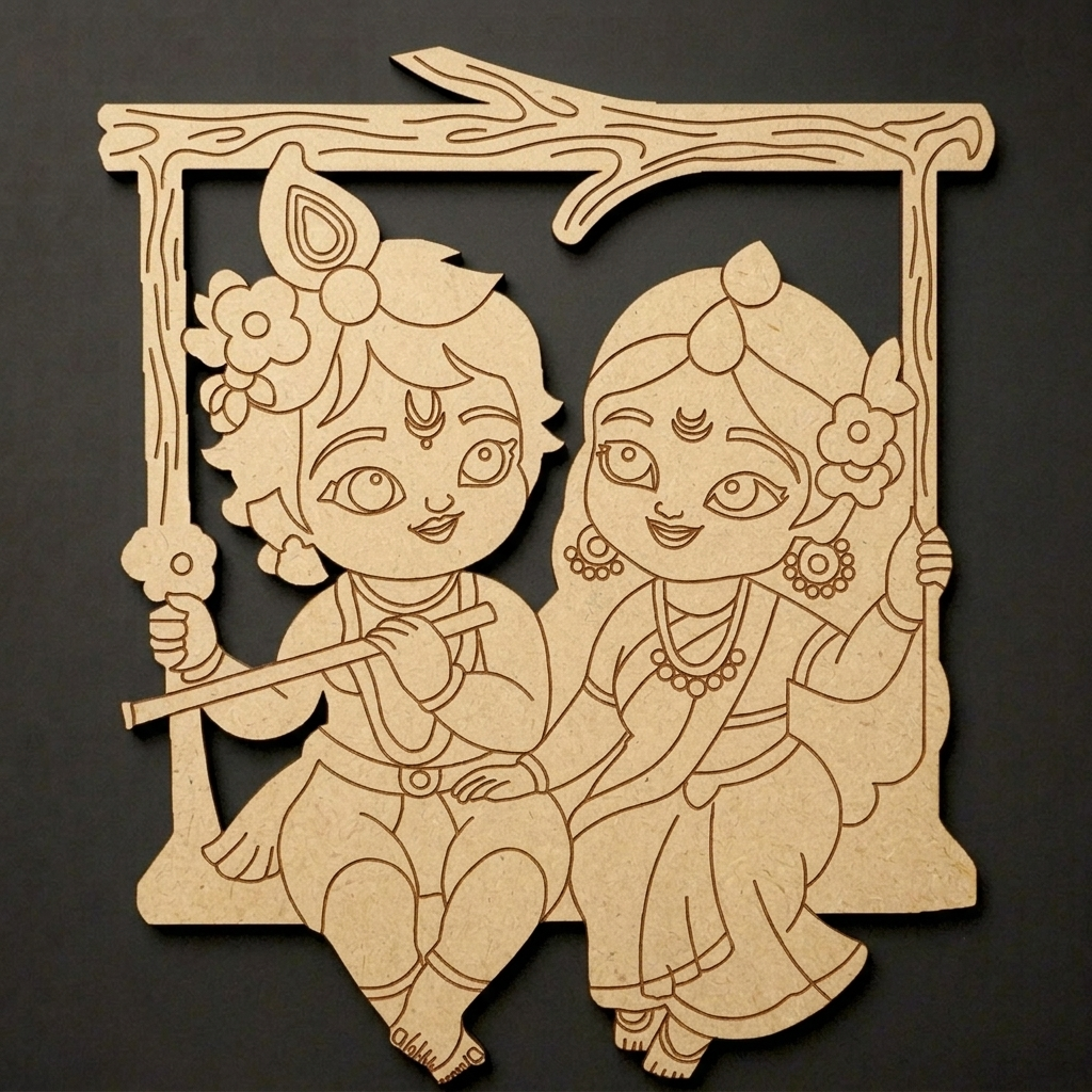 Radha krishna 5 MDF Cutout