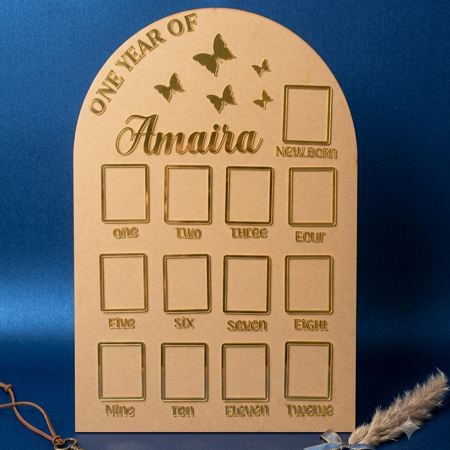 Baby One Year Frame arch shape - Mdf+ Acrylic