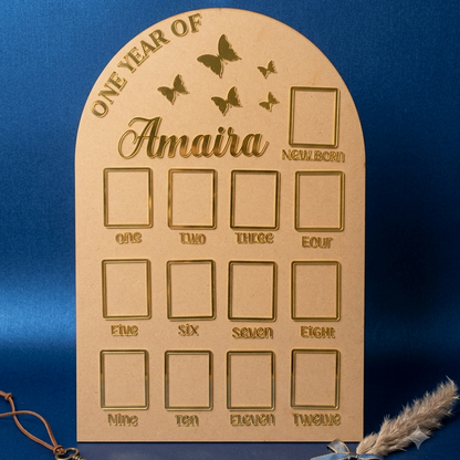 Baby One Year Frame arch shape - Mdf+ Acrylic