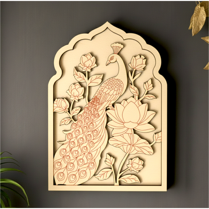 MDF Double Layer peacock Jharokha 17