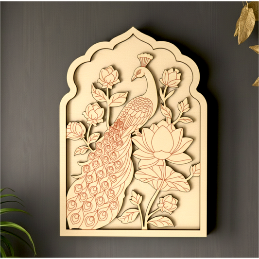 MDF Double Layer peacock Jharokha 17