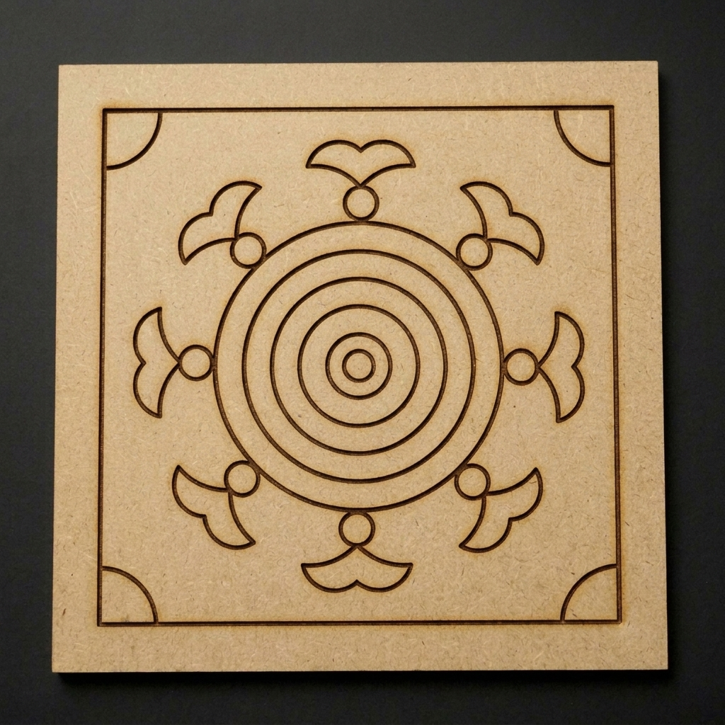 Square Shape Lippan Art Mandala 2MDF Premarked