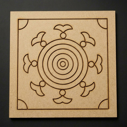 Square Shape Lippan Art Mandala 2MDF Premarked