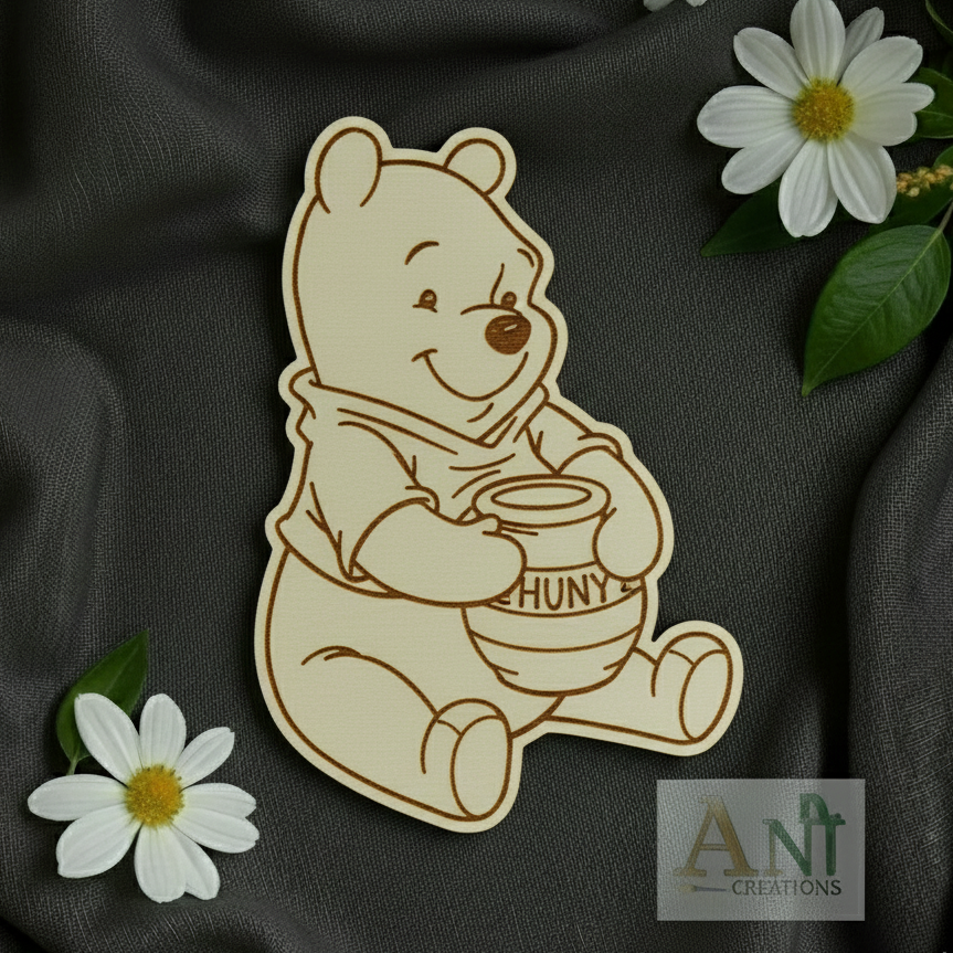 Baby Winnie the Pooh Eating Hunny pot Mdf Cutouts