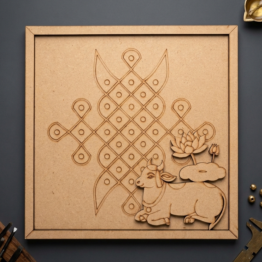 MDF Double Layer Kolam base 3