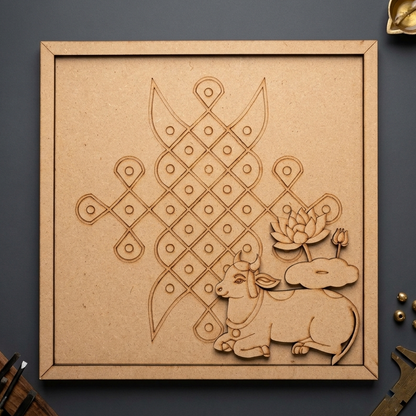 MDF Double Layer Kolam base 3