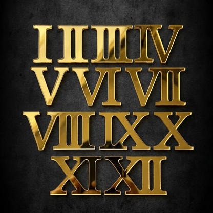 Acrylic Golden Cutting Number, Digits, Roman Number 2