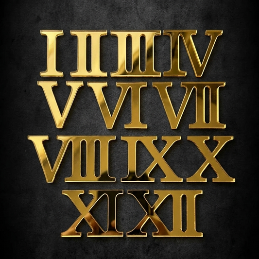 Acrylic Golden Cutting Number, Digits, Roman Number 2