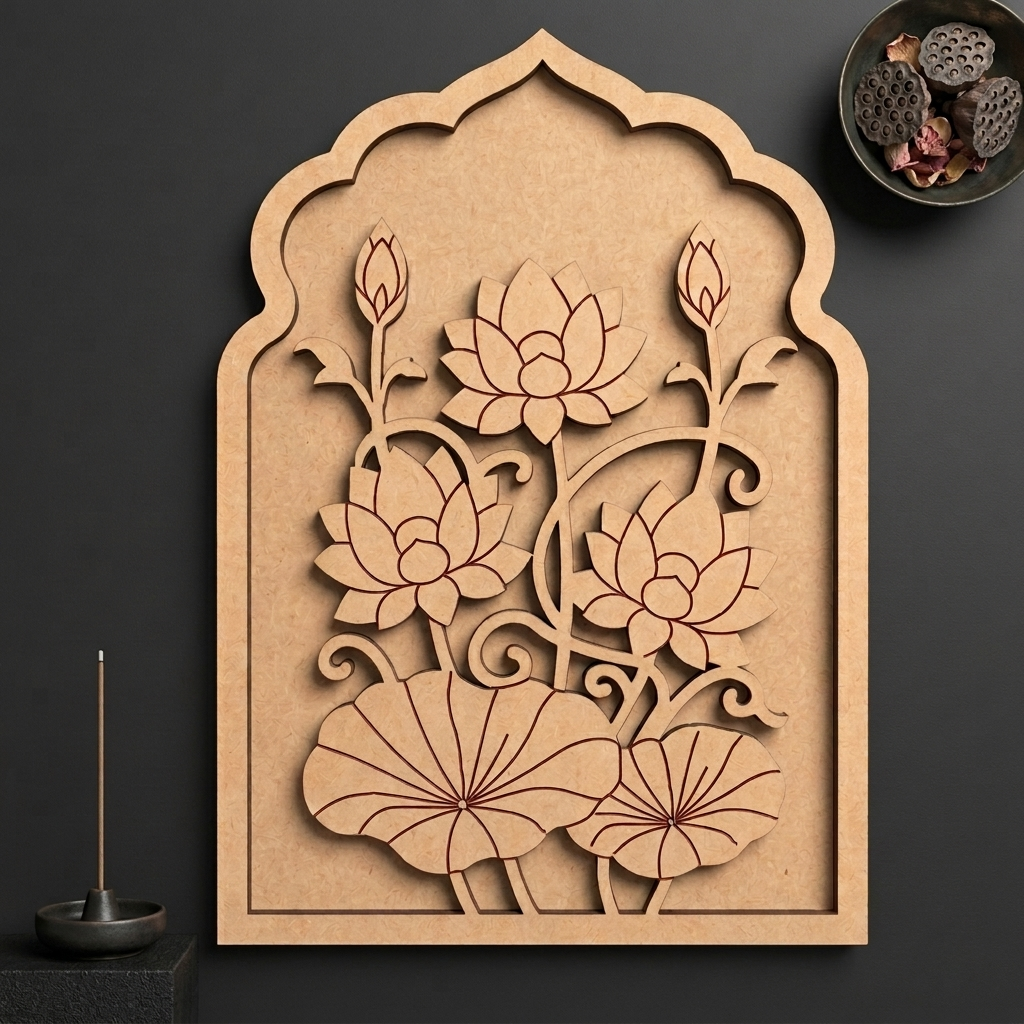 MDF Double Layer pichwai Lotus  Jharokha 29