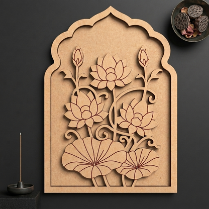 MDF Double Layer pichwai Lotus  Jharokha 29