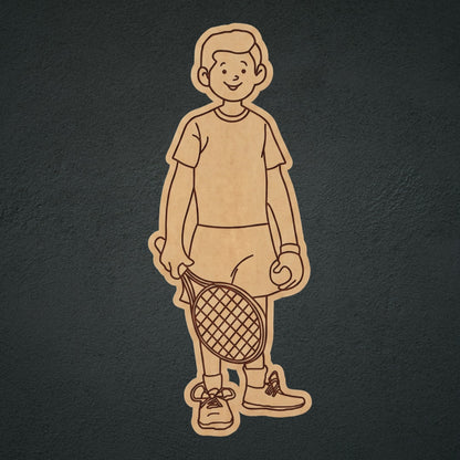 Boy Tennis Player MDF Cutout