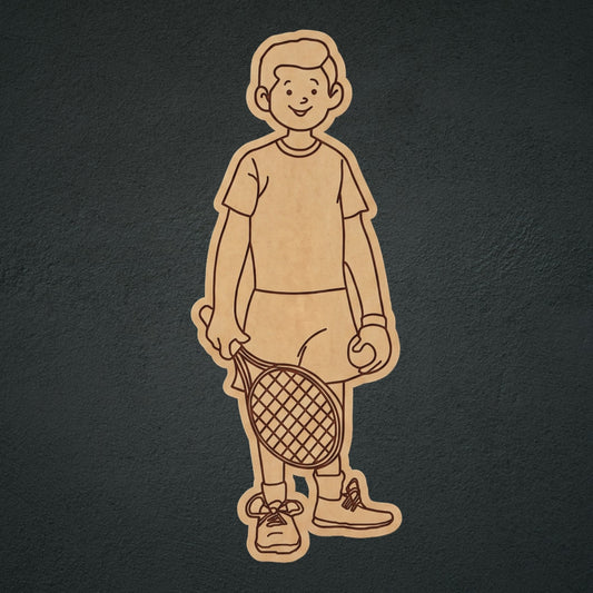 Boy Tennis Player MDF Cutout