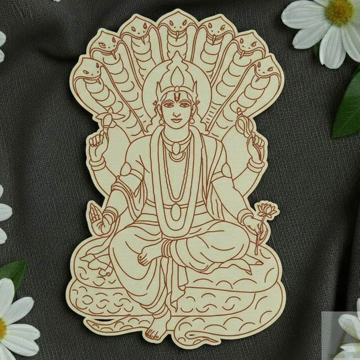 Vishnu bhagwan MDF Cutout