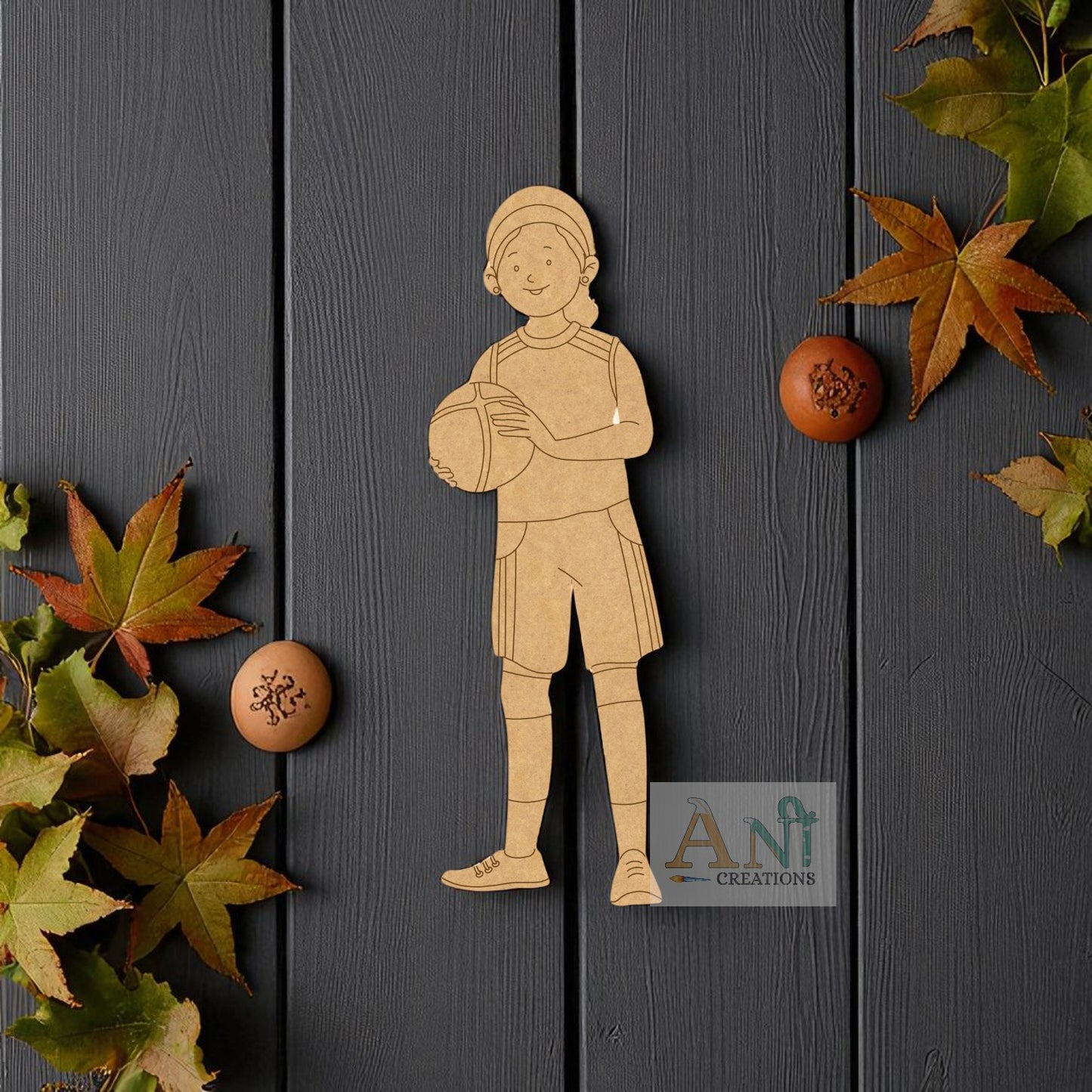 Girl Basketball Player MDF Cutout